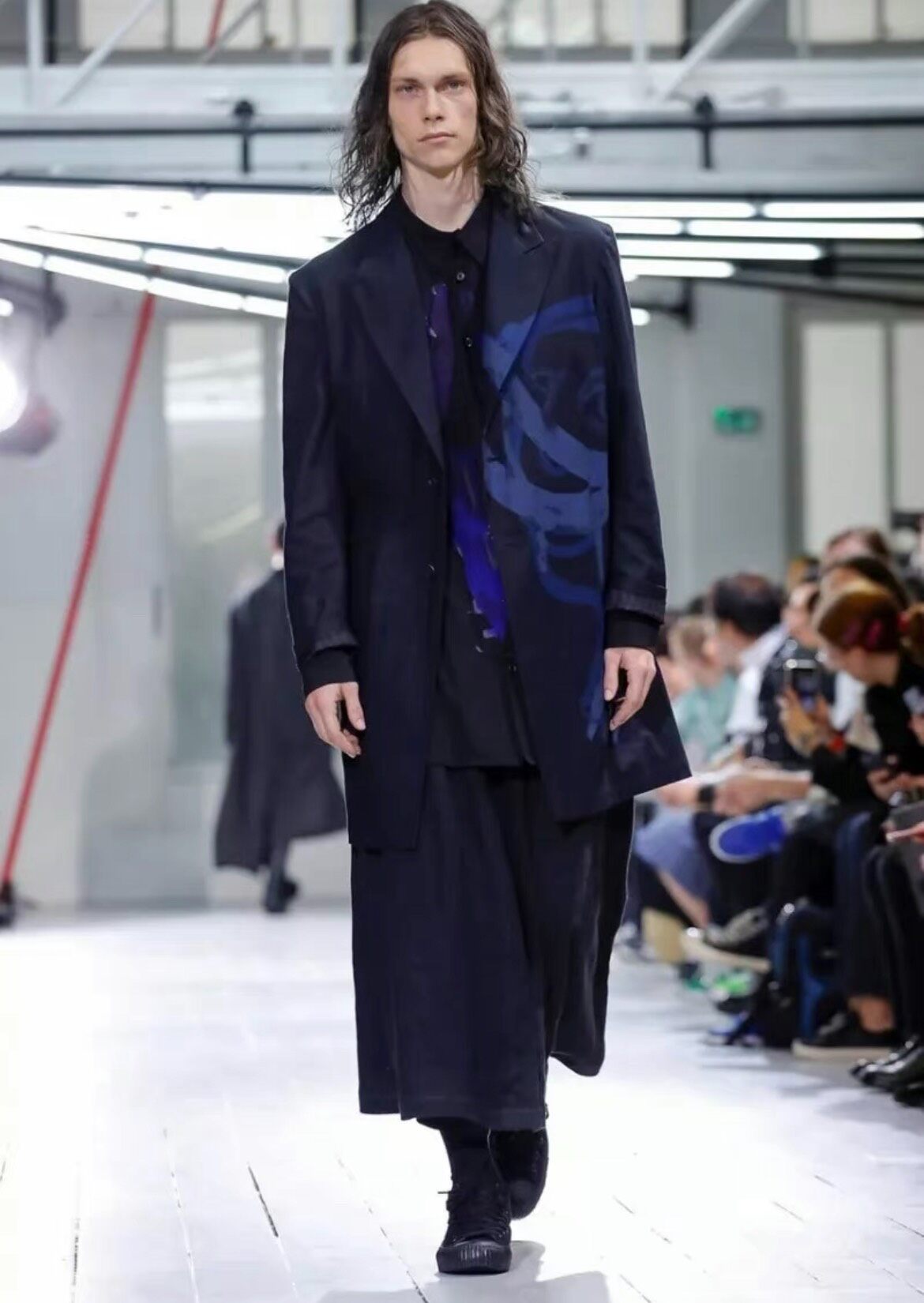 YOHJI YAMAMOTO Blue Print Black Blazer — detail