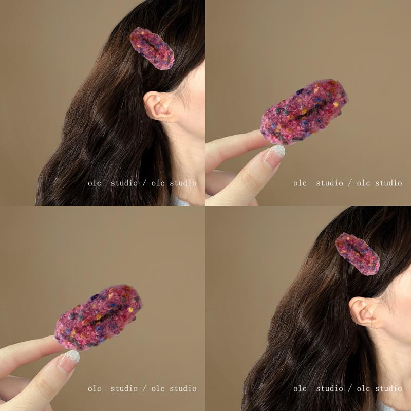 清新甜美毛线发夹！彩点点掰掰夹