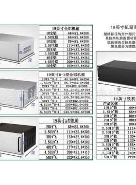 U型19英寸豪华铁铝机箱/电子外壳/4.5U金属仪表外壳200*482.6*350