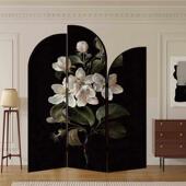 法式 屏风中古花卉隔断可折叠沙发背景墙移动卧室房间遮挡家用客厅