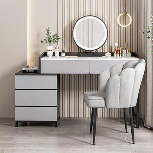 梳妆台卧室简易收纳柜一体化妆桌网红ins风简约可伸缩LED镜化妆台