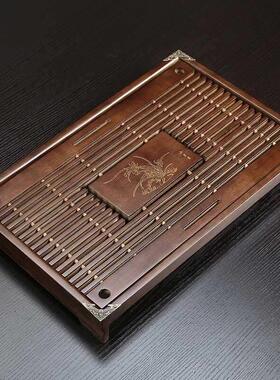 Wooden Tea Tray Kungfu Tea Set Drawer Tea Water Drainage