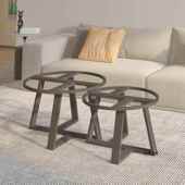 客厅家用大理石茶支架现代寓低大小组合高几圆形茶几支撑fszh068