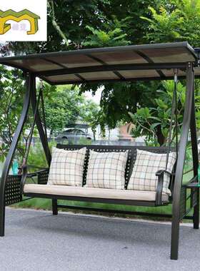 秋户外花园闲庭Q-8020院吊椅别墅千阳台铁艺摇椅阳台露休太阳能天