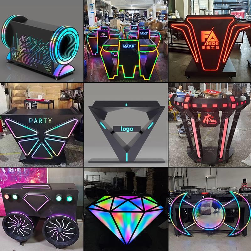 KTV发光打碟台酒吧台dj台唱歌跳舞蹦迪台包间打碟台led调音台炫酷