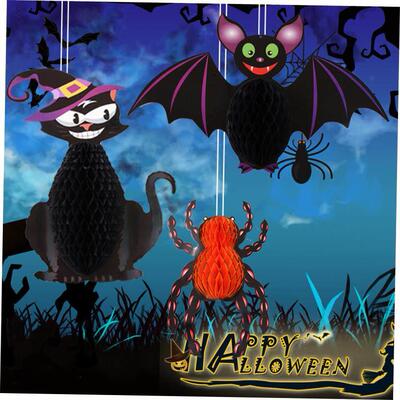.Halloween Honeycomb Pendant Bat Pendant Shopping Mall Windo
