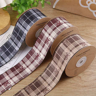 花辅料鲜花包装 鞋 格子丝带 纹织带手工diy蝴蝶结发饰服装 学院风格