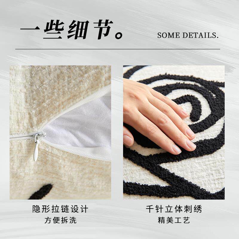美式复古抱枕客厅沙发靠垫可拆洗枕套床头含芯车载正方形刺绣靠枕