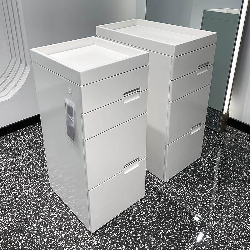 新款简约美发店工具柜发廊专用工作柜理发实木收纳柜剪发工具车