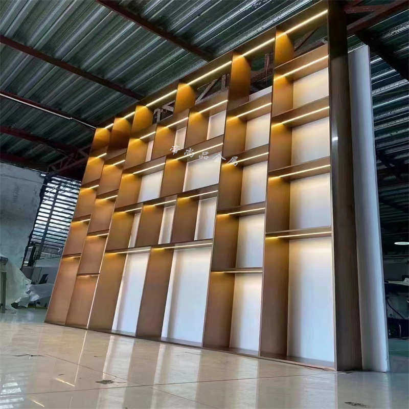 不锈钢金属钢板柜装饰展示柜客厅电视柜书柜置物柜壁龛嵌入式安装