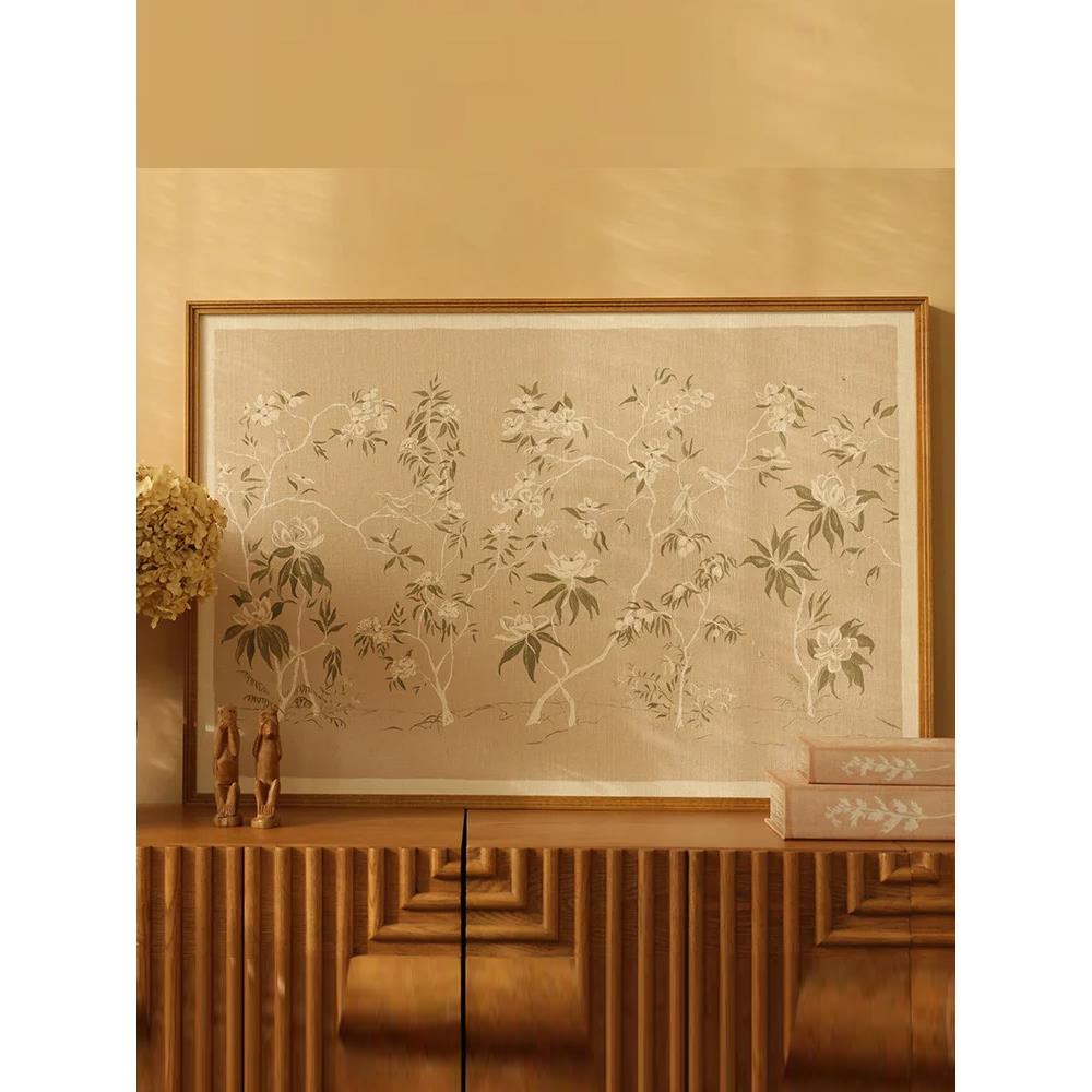 花好月圆中古法式客厅挂画客厅走廊卧室玄关覆古浪漫新中式装饰画