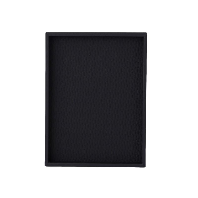 现代简约皮革编织纹方形托盘置物收纳玻璃酒具创意摆件桌面样板间