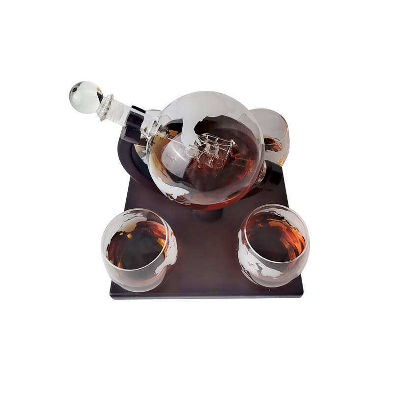 厂家供应工艺玻璃泡酒瓶红酒醒 酒器密封创意摆件地球 仪泡酒瓶