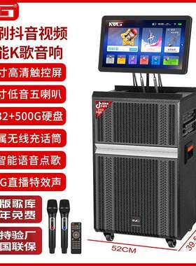 红日广场舞音响带显示屏幕重低音家用卡拉ok户外k歌直播视频音箱