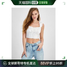 美国直邮guess女士，衬衫牛仔露肩蕾丝上衣