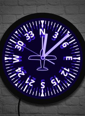 LED发座光挂钟黑色墙钟舱机仪表仪飞表航空家居装饰时HK-050钟壁