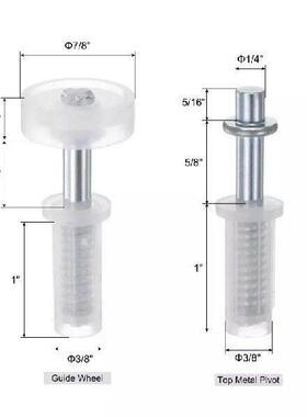 1 SET (2pcs/set ) Bifold Door Hardware Kit Cabinet Closet