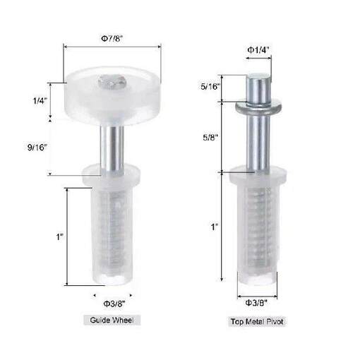 1 SET (2pcs/set ) Bifold Door Hardware Kit Cabinet Closet