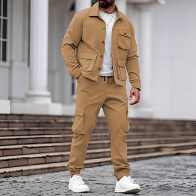 Large size workwear jacket set for men, rugged and