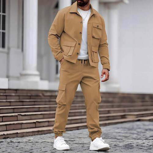 Large size workwear jacket set for men, rugged and