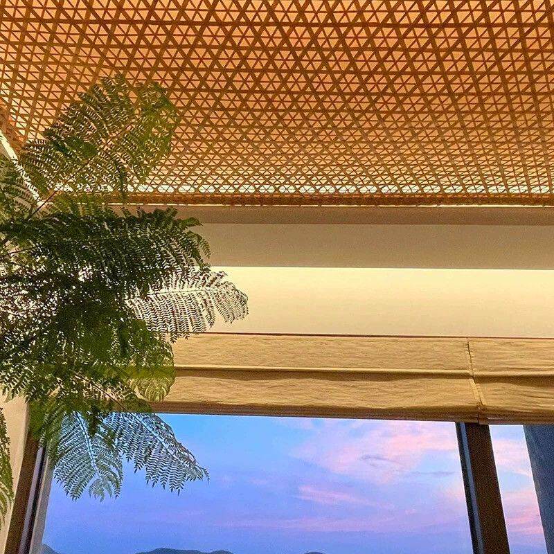 【六角米】装修竹席吊顶背景墙面民宿茶室复古手工竹编装饰文艺装