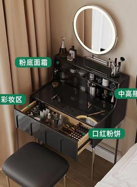 恒化沃bns07梳妆台小型黑色实木化妆桌2复025新款法古卧室式迷你