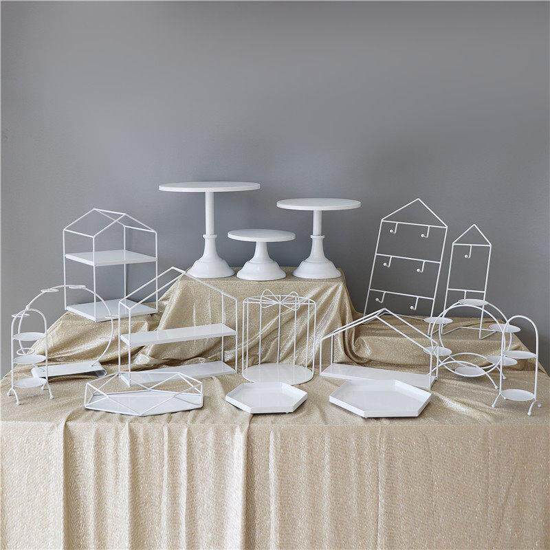 白色铁艺甜品台展示架蛋糕架蛋糕盘欧式下午茶点心架Cake stand