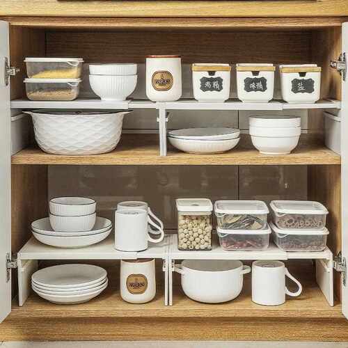 Scalable Kitchen Storage Rack, Multi-level Dish and Bowl Org