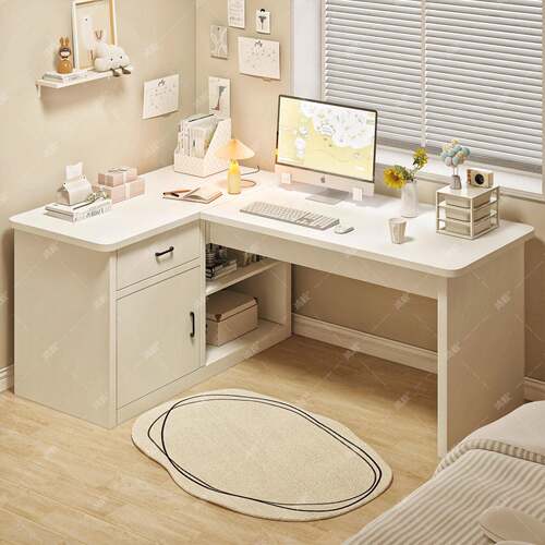 转角书桌卧室双人学习家用办公书桌工作台拐角台式电脑桌椅组合