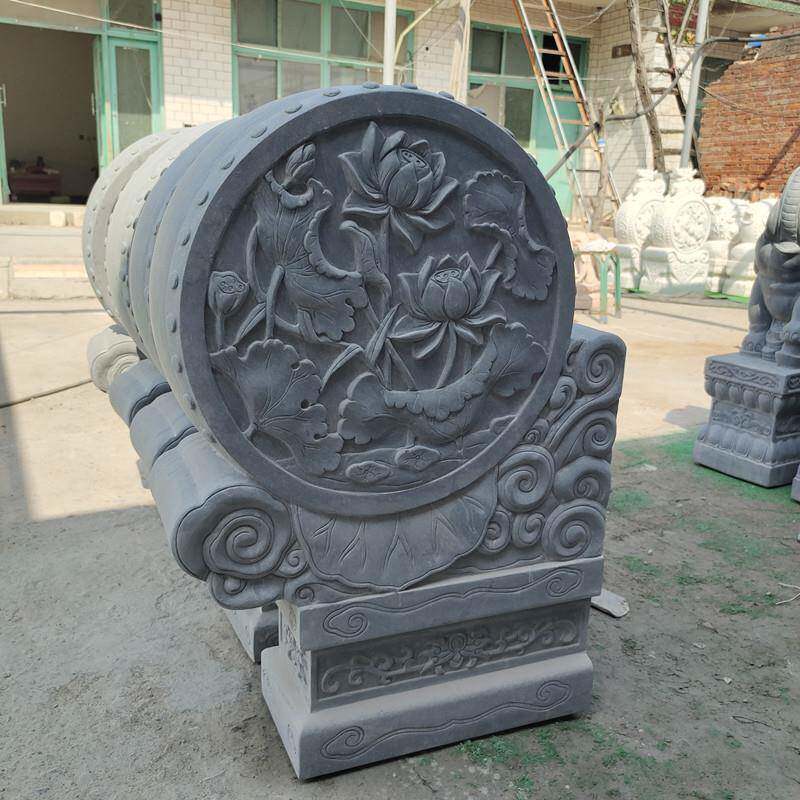 抱鼓玉石石石鼓门墩厂家供应石材仿古汉白石门口石雕摆02头件