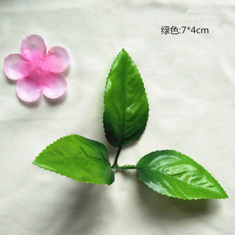 仿花真花叶三叉玫瑰各花种假绢叶XIN叶藤条花束布花叶子