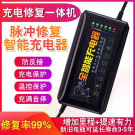 自动断电智能电动车电瓶，充电器48v12ah60v20ah72爱玛，雅迪三轮通用