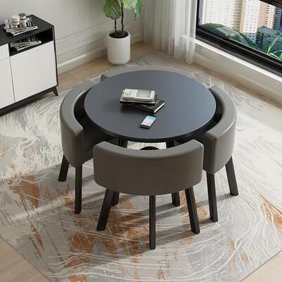 简约办公谈判洽谈桌椅组合创意会客奶茶店铺休闲接待小圆桌子餐桌