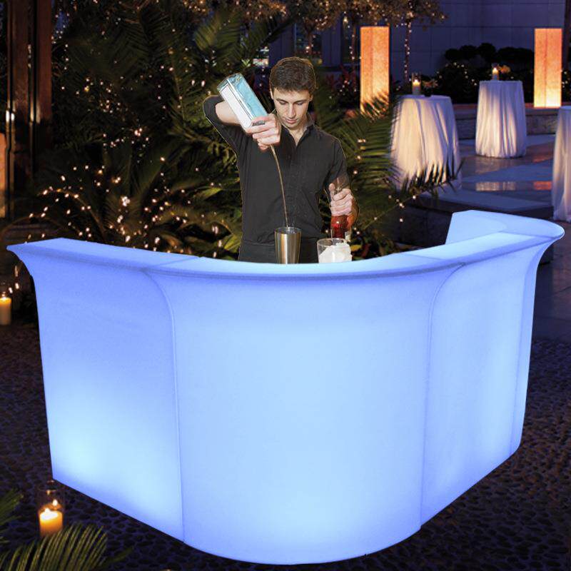 跨境LED发光吧台彩长方浪988形茶几组合波台吧台 七创意前接待台