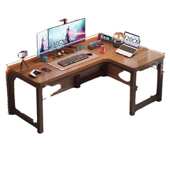 奶油风转角书桌学生家用学习书桌书架一体桌台式 拐角洞洞板电脑桌