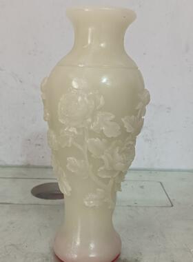 厂家树脂花瓶观赏家居办公摆件仿古牡丹花夜光花瓶摆件工艺品