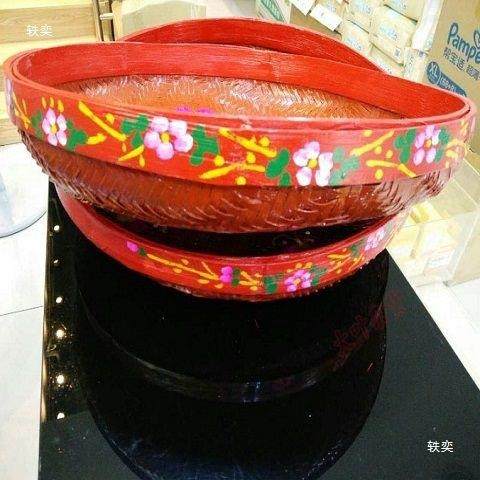 箩竹筐大嫁号婚妆订婚满月搬家喜庆簸箕结竹编织BSS品纯手工家用