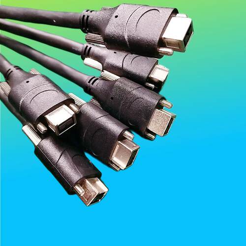 IEEE1394火线工业相机视觉检测线缆1394B-1394B带螺丝直头可
