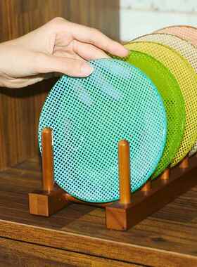 韩国授权Eding复古彩色耐热玻璃餐盘沙拉盘水果盘家用餐盘