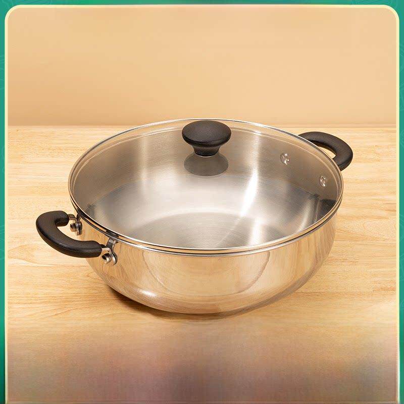 迈耶双层蒸锅汤锅蒸锅不锈钢可见盖电磁炉燃气灶通用30cm
