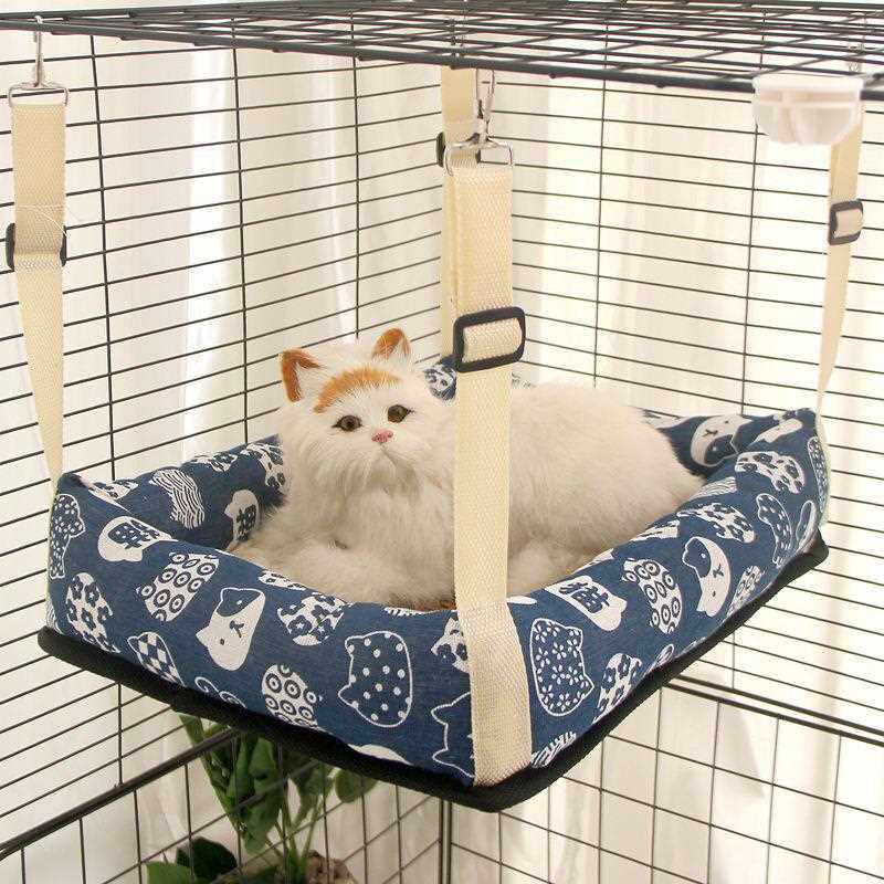 新款直销猫吊床挂窝夏季凉席猫咪吊床宠物窝猫笼挂床兔子悬挂式猫