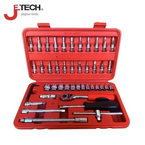JTECH捷科46件套汽修套装sk1/4-46sp公制组套小棘轮套装捷科工具