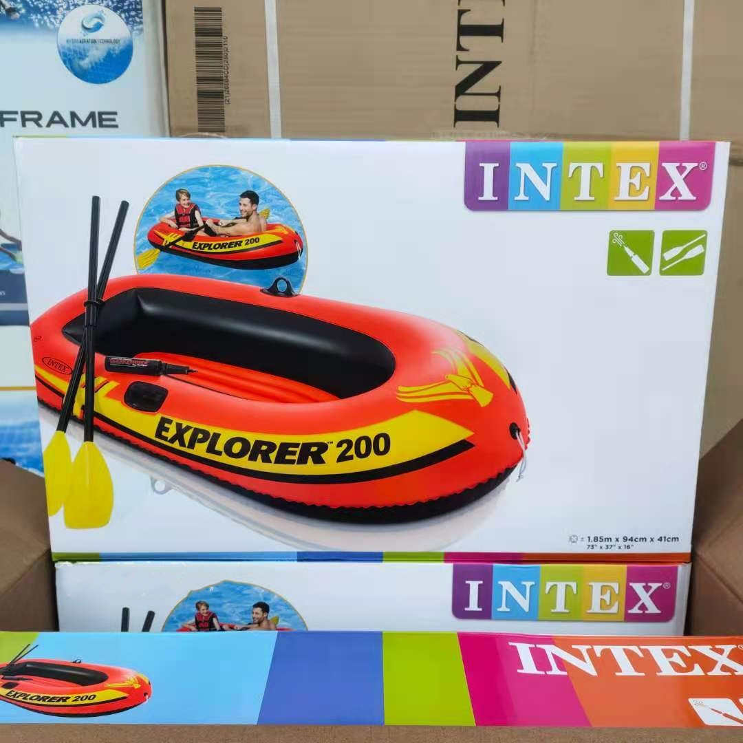 INTEX58331探险者双人充气船两人充气船皮划艇橡皮船钓鱼船加厚