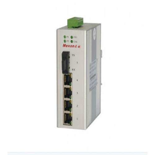 MeXon 原装MIE-1105 4FE+1F卡轨式百兆非网管工业以太网交换机