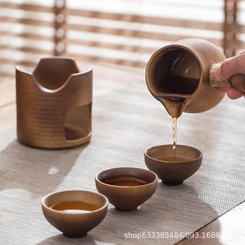 复古陶瓷围炉煮茶茶罐罐大小号茶壶明火加热煮茶煮奶茶壶粗陶茶具