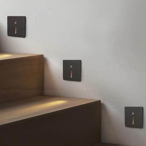 新款直销86型嵌入式led人体感应智能地脚灯墙角过道方形踏步灯走