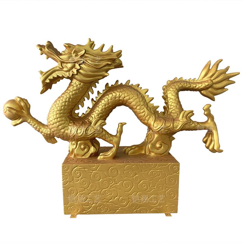 圣诞美陈玻璃钢雕塑网红商业街卡通龙公仔户外大型圣诞树落地摆件