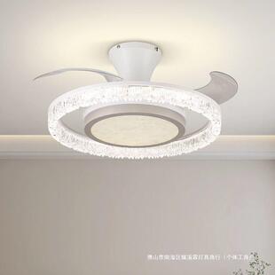 卧室风扇灯超薄吸顶灯带风扇一体房间餐厅隐形吊扇灯静音2025新款