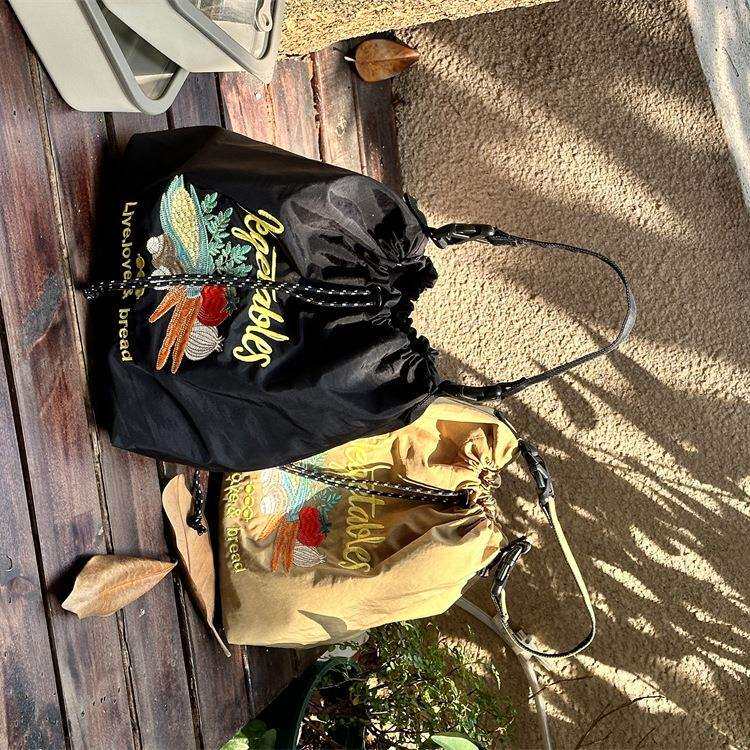新款刺绣保温饭盒包手提袋便携大容量上班上学族保温便当露营包