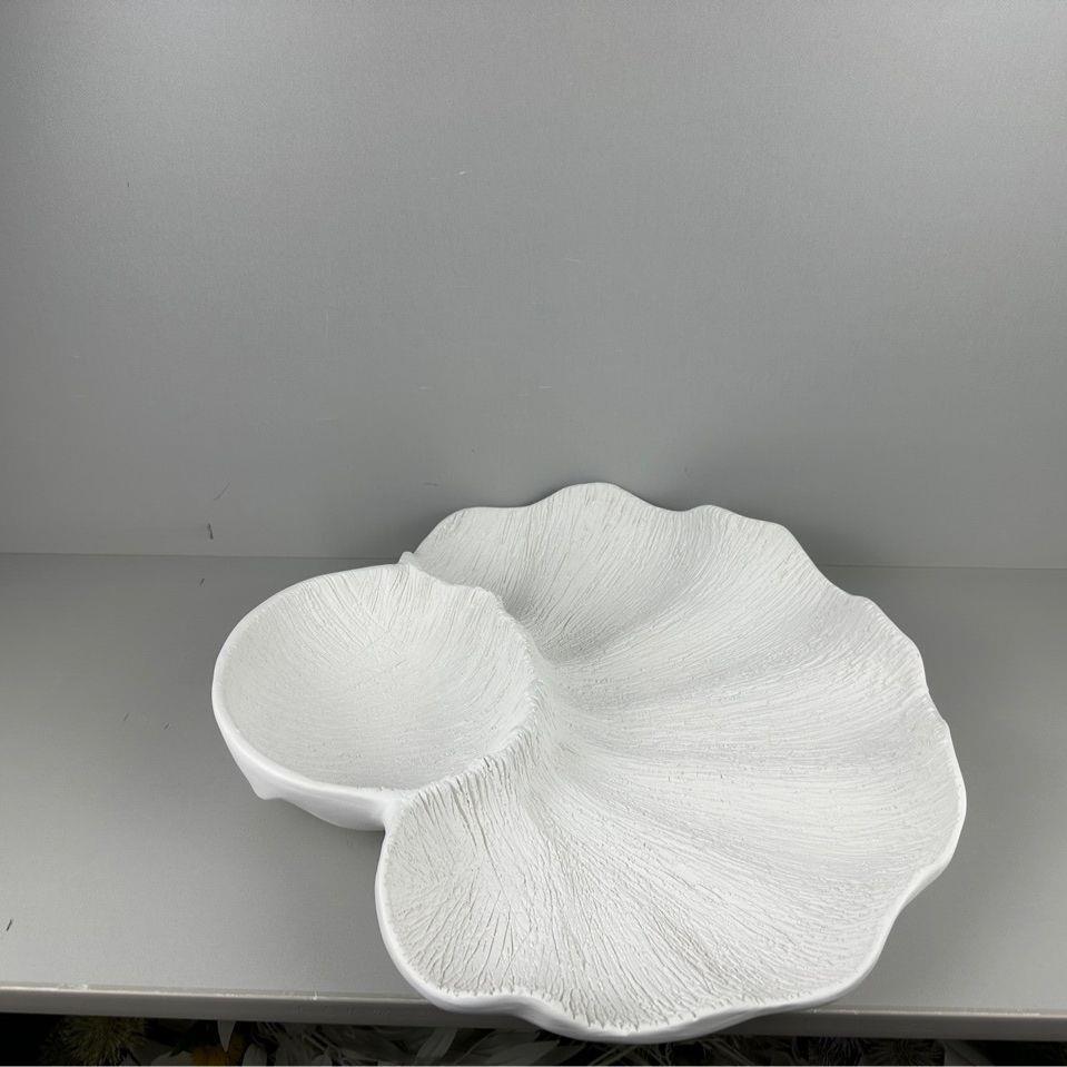 北欧白色陶瓷海洋贝壳碗果盘下午茶点糕点碗 纯色美食碗餐碗瑕疵